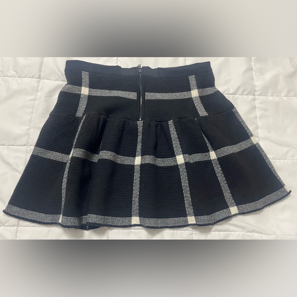 Alice and Olivia Kimbra Drop Waist Knit Skirt Plaid Size Large - Picture 4 of 4